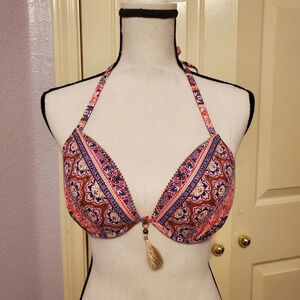 🔥 NWOT Shade & Shore Women's Tassel Bikini Top 38B
